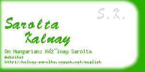 sarolta kalnay business card
